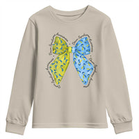 Down Syndrome Awareness Coquette Bow Ribbon Youth Sweatshirt