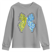 Down Syndrome Awareness Coquette Bow Ribbon Youth Sweatshirt