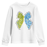 Down Syndrome Awareness Coquette Bow Ribbon Youth Sweatshirt