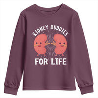 Funny Kidney Buddies For Life Youth Sweatshirt Organ Transplant Donor Recipient Matching