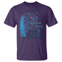 Colon Cancer Awareness T Shirt We Don't Know How Strong We Are Until Being Strong Feathers
