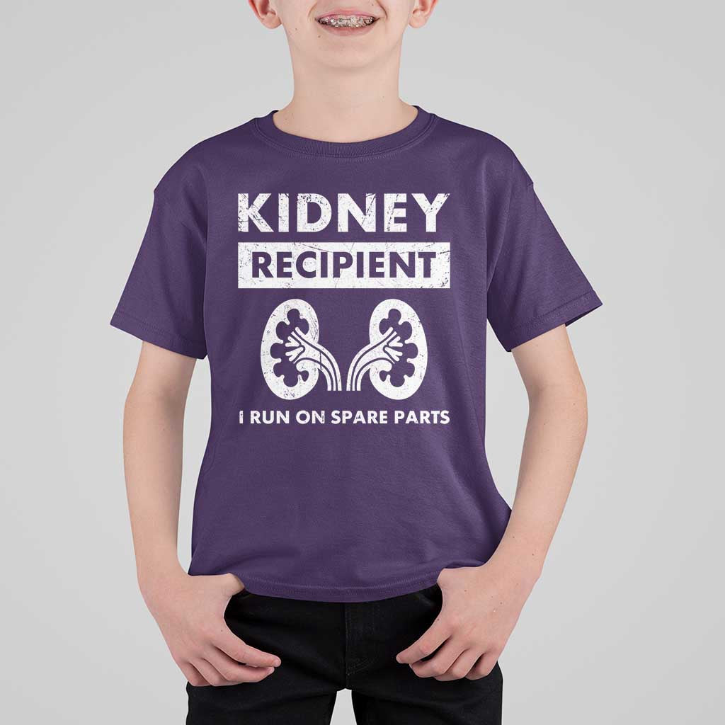 Kidney Recipient Run On Spare Parts T Shirt For Kid Matching Recovery