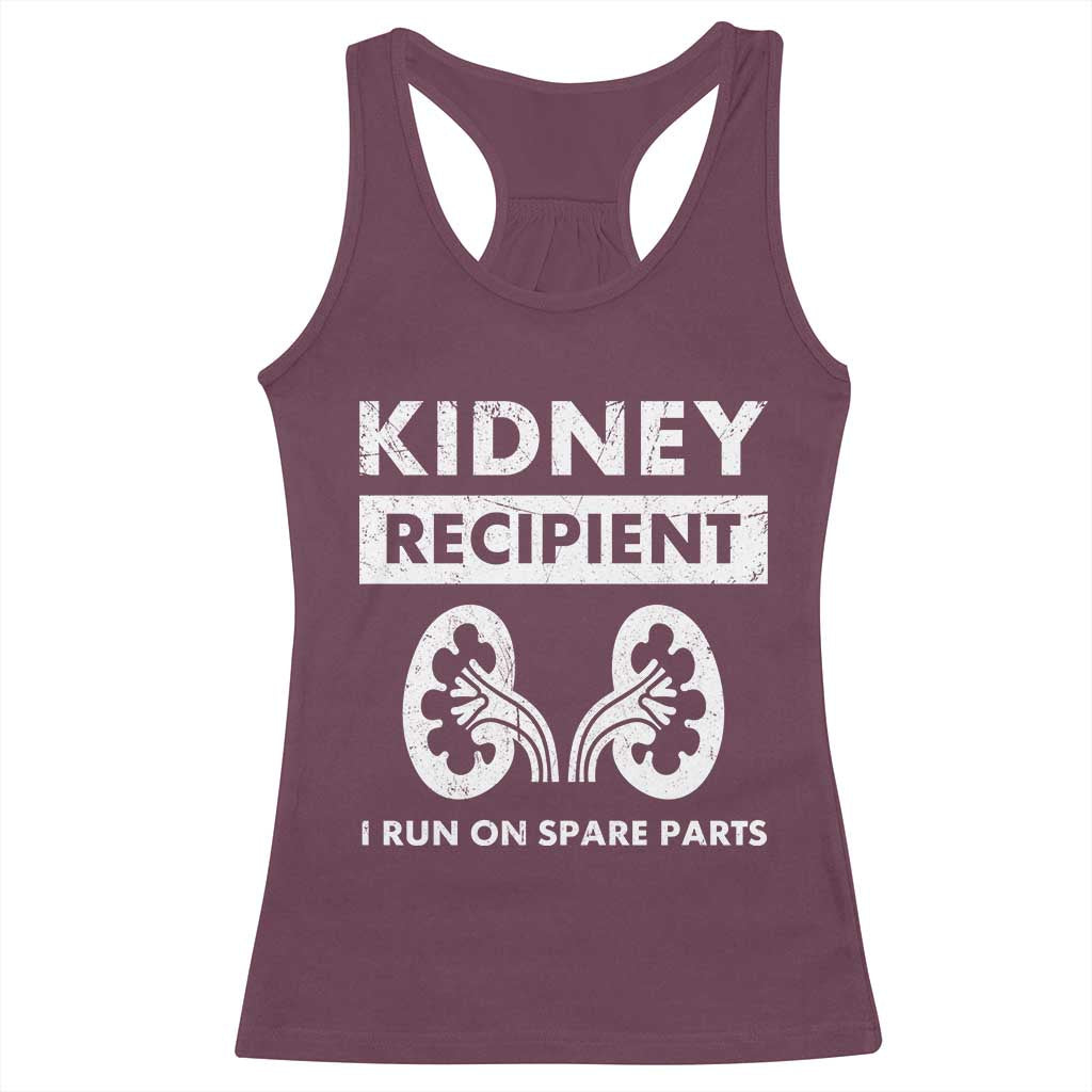 Kidney Recipient Run On Spare Parts Racerback Tank Top Matching Recovery