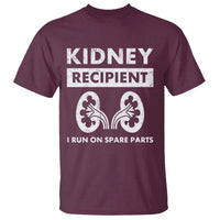 Kidney Recipient Run On Spare Parts T Shirt Matching Recovery
