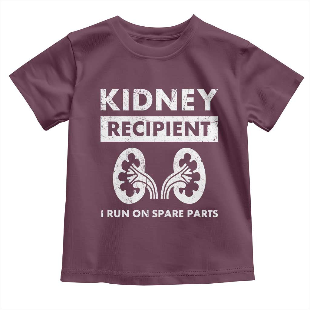 Kidney Recipient Run On Spare Parts Toddler T Shirt Matching Recovery