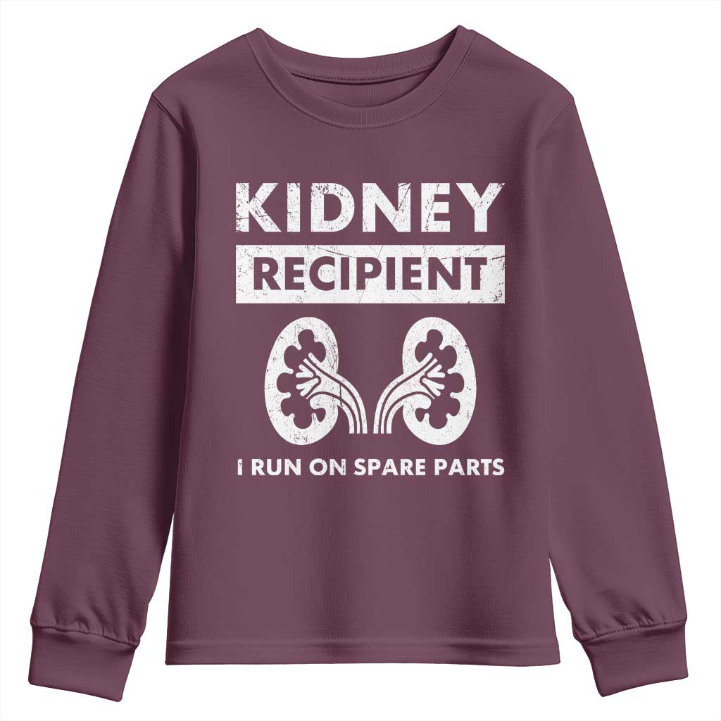 Kidney Recipient Run On Spare Parts Youth Sweatshirt Matching Recovery