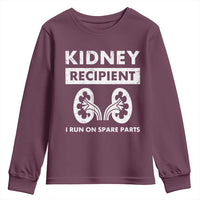 Kidney Recipient Run On Spare Parts Youth Sweatshirt Matching Recovery