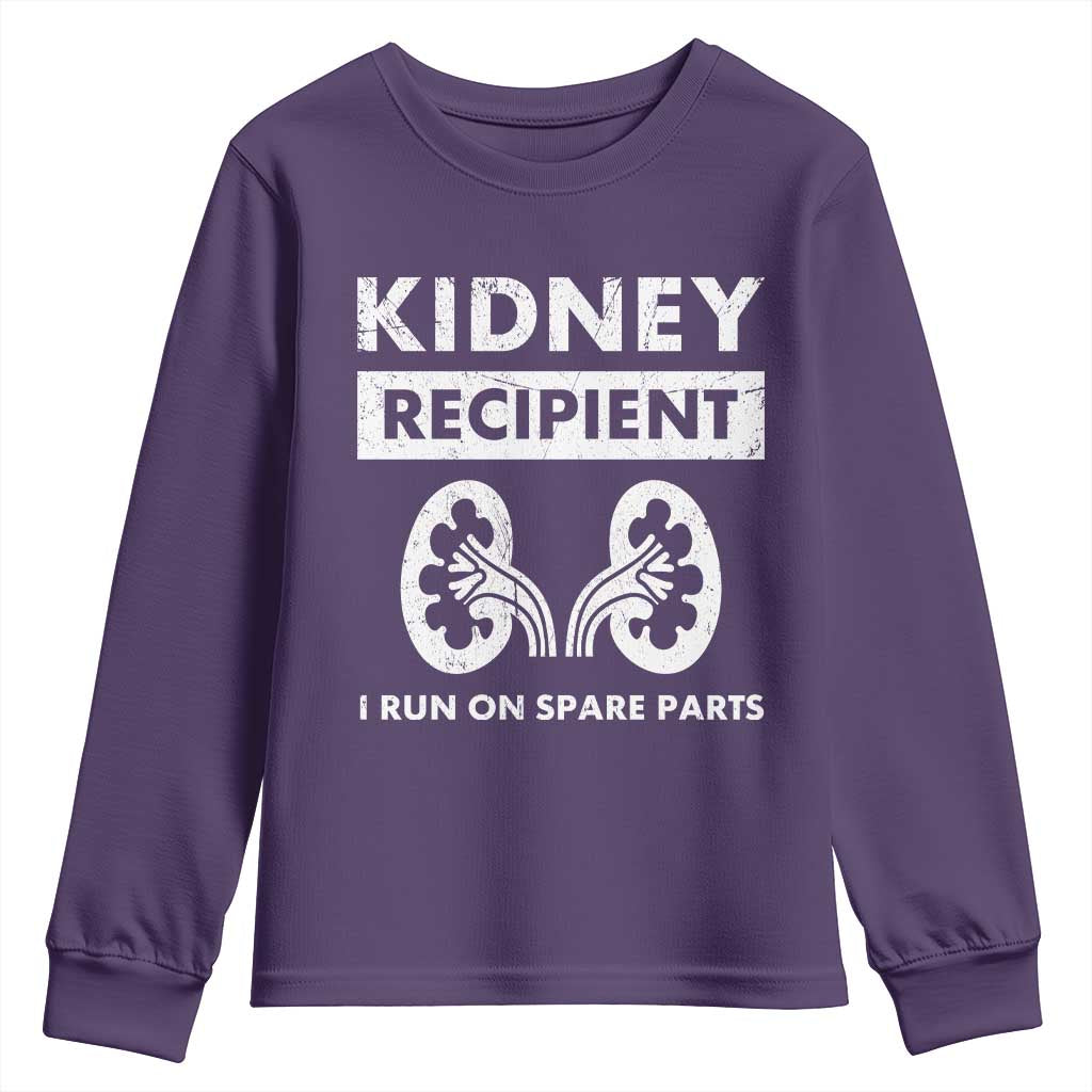 Kidney Recipient Run On Spare Parts Youth Sweatshirt Matching Recovery