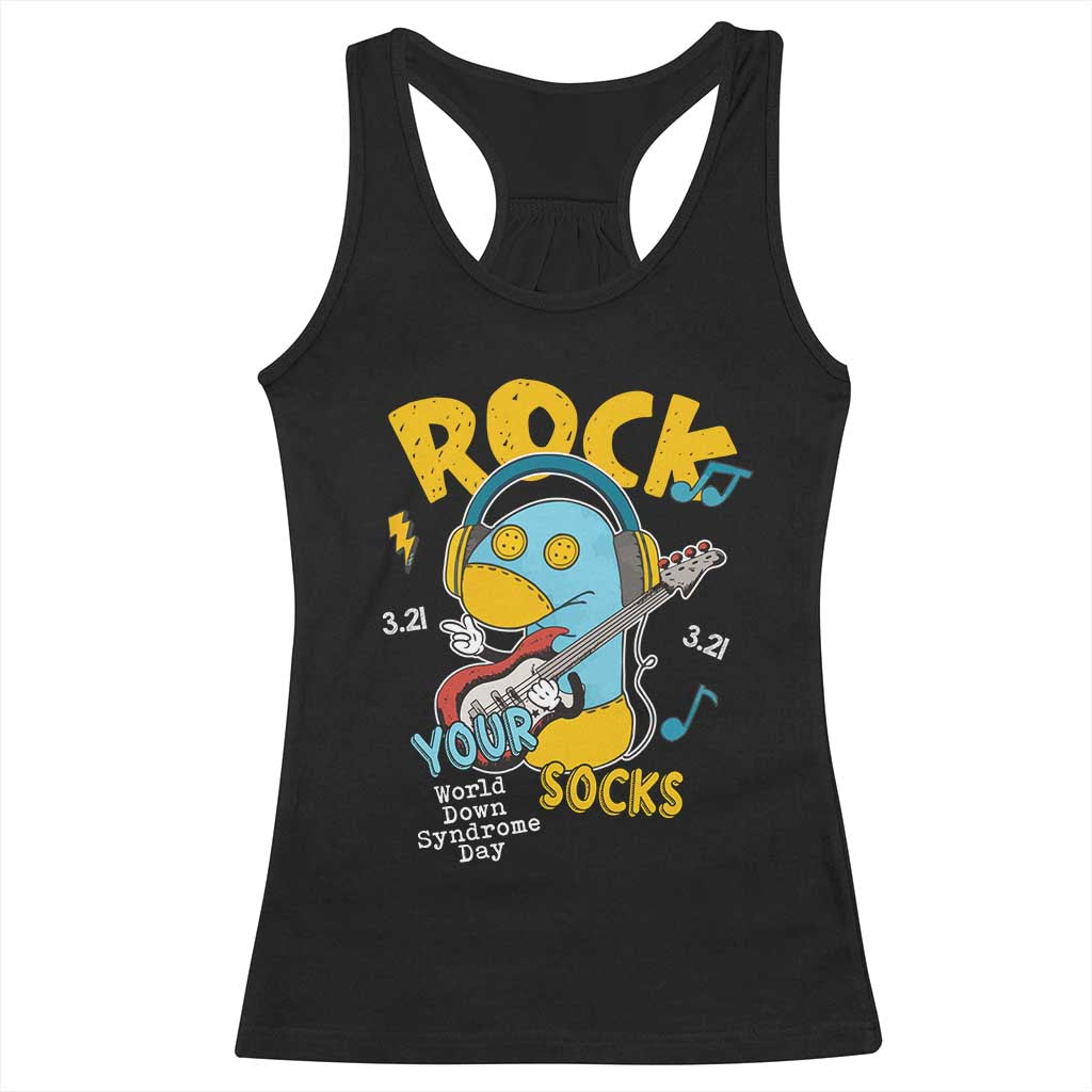 Funny Rock Your Socks Racerback Tank Top World Down Syndrome Day WDSD