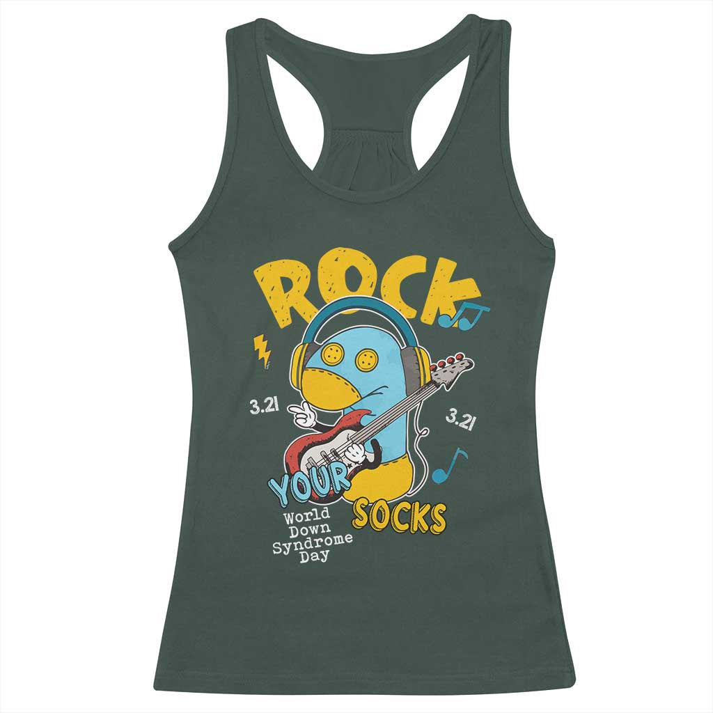 Funny Rock Your Socks Racerback Tank Top World Down Syndrome Day WDSD