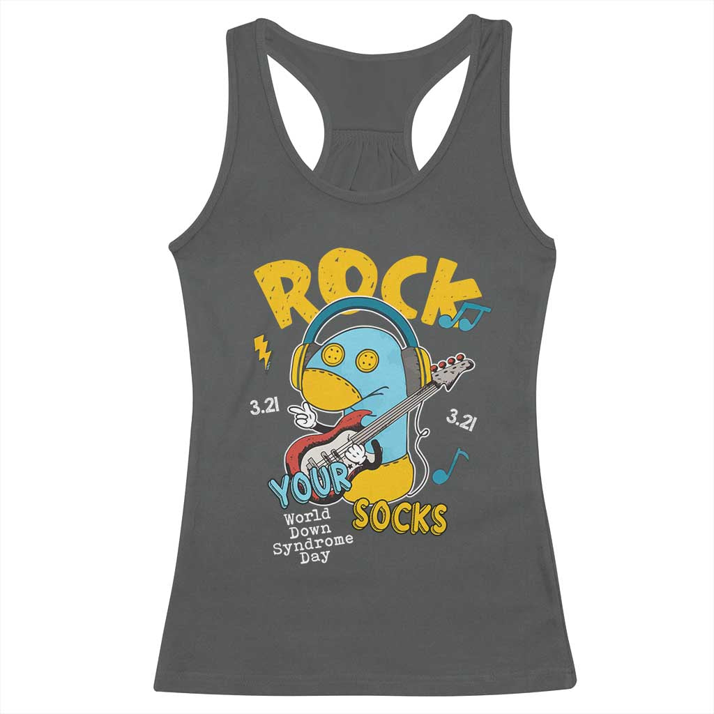 Funny Rock Your Socks Racerback Tank Top World Down Syndrome Day WDSD