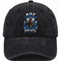 Kilt Because When God Looks Down He Knows To Be Proud And When The Devil Looks Up He Knows To Be Afraid Washed Cotton Baseball Cap