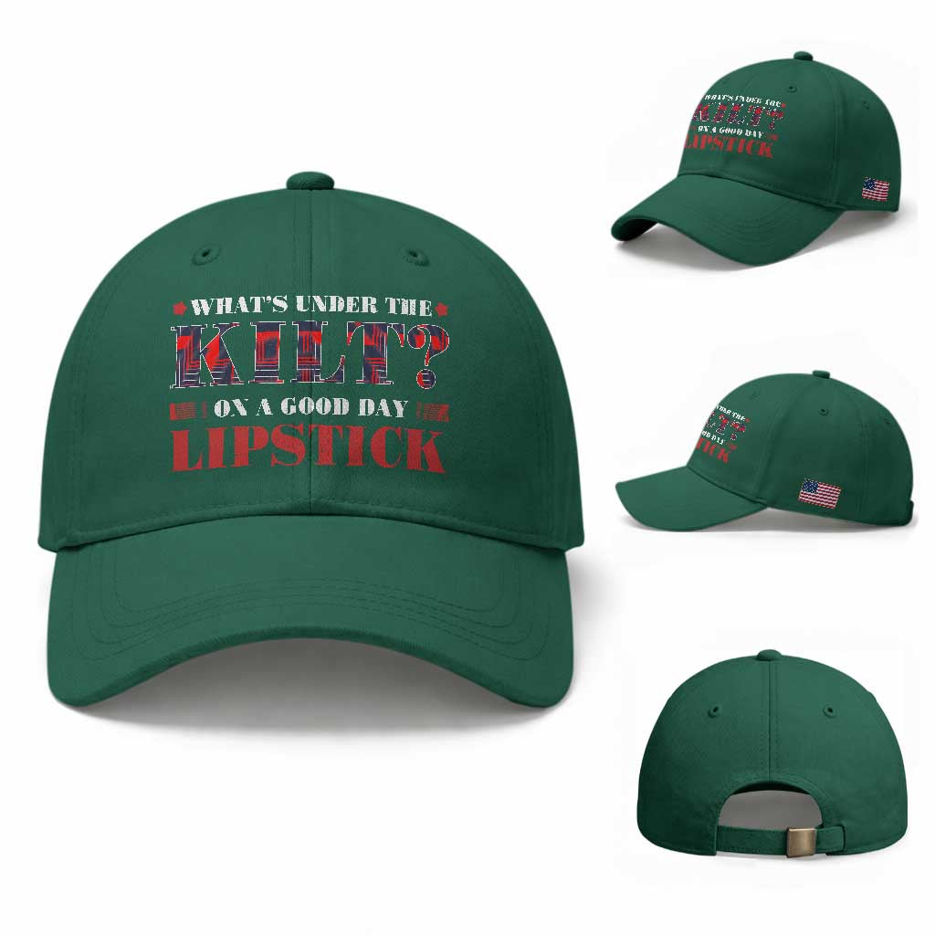 Funny Scottish Pride Baseball Cap What's Under The Kilt On A Good Day Lipstick Tartan