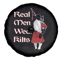 Funny Scottish Pride Spare Tire Cover Real Men Wear Kits Tartan Bagpipe
