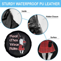 Funny Scottish Pride Spare Tire Cover Real Men Wear Kits Tartan Bagpipe