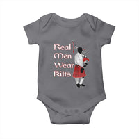 Funny Scottish Pride Baby Onesie Real Men Wear Kits Tartan Bagpipe