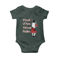 Funny Scottish Pride Baby Onesie Real Men Wear Kits Tartan Bagpipe