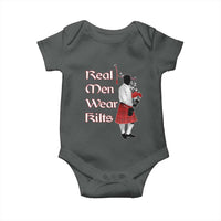 Funny Scottish Pride Baby Onesie Real Men Wear Kits Tartan Bagpipe