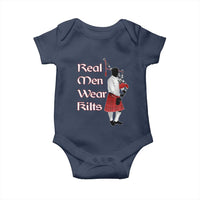 Funny Scottish Pride Baby Onesie Real Men Wear Kits Tartan Bagpipe