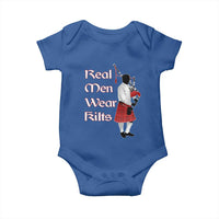 Funny Scottish Pride Baby Onesie Real Men Wear Kits Tartan Bagpipe