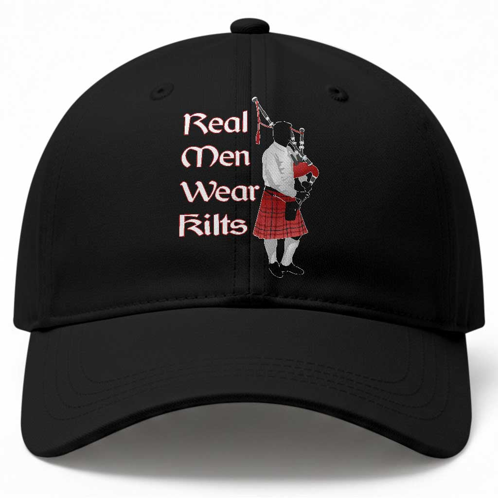 Funny Scottish Pride Baseball Cap Real Men Wear Kits Tartan Bagpipe