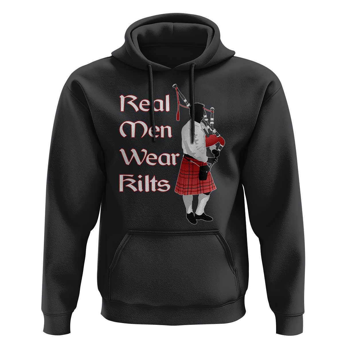 Funny Scottish Pride Hoodie Real Men Wear Kits Tartan Bagpipe