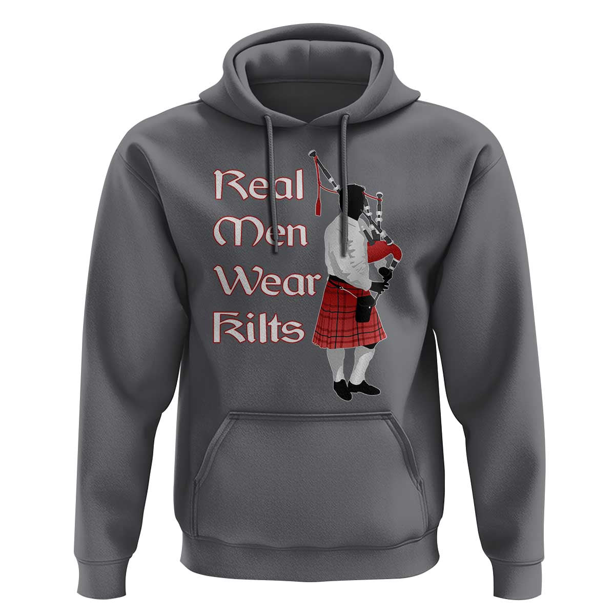 Funny Scottish Pride Hoodie Real Men Wear Kits Tartan Bagpipe