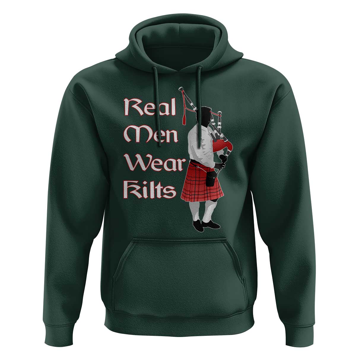 Funny Scottish Pride Hoodie Real Men Wear Kits Tartan Bagpipe