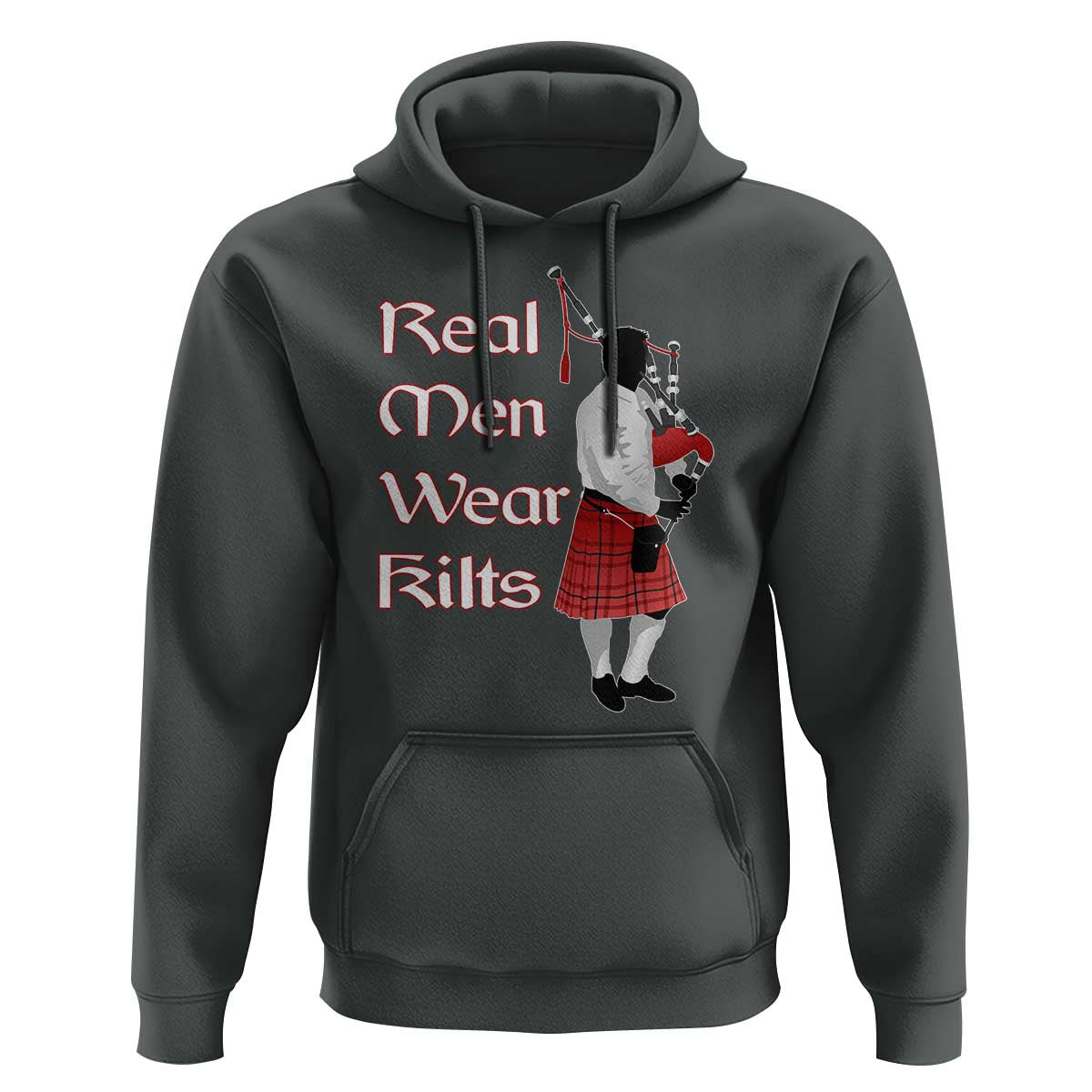 Funny Scottish Pride Hoodie Real Men Wear Kits Tartan Bagpipe
