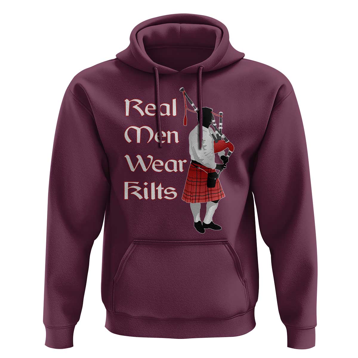 Funny Scottish Pride Hoodie Real Men Wear Kits Tartan Bagpipe
