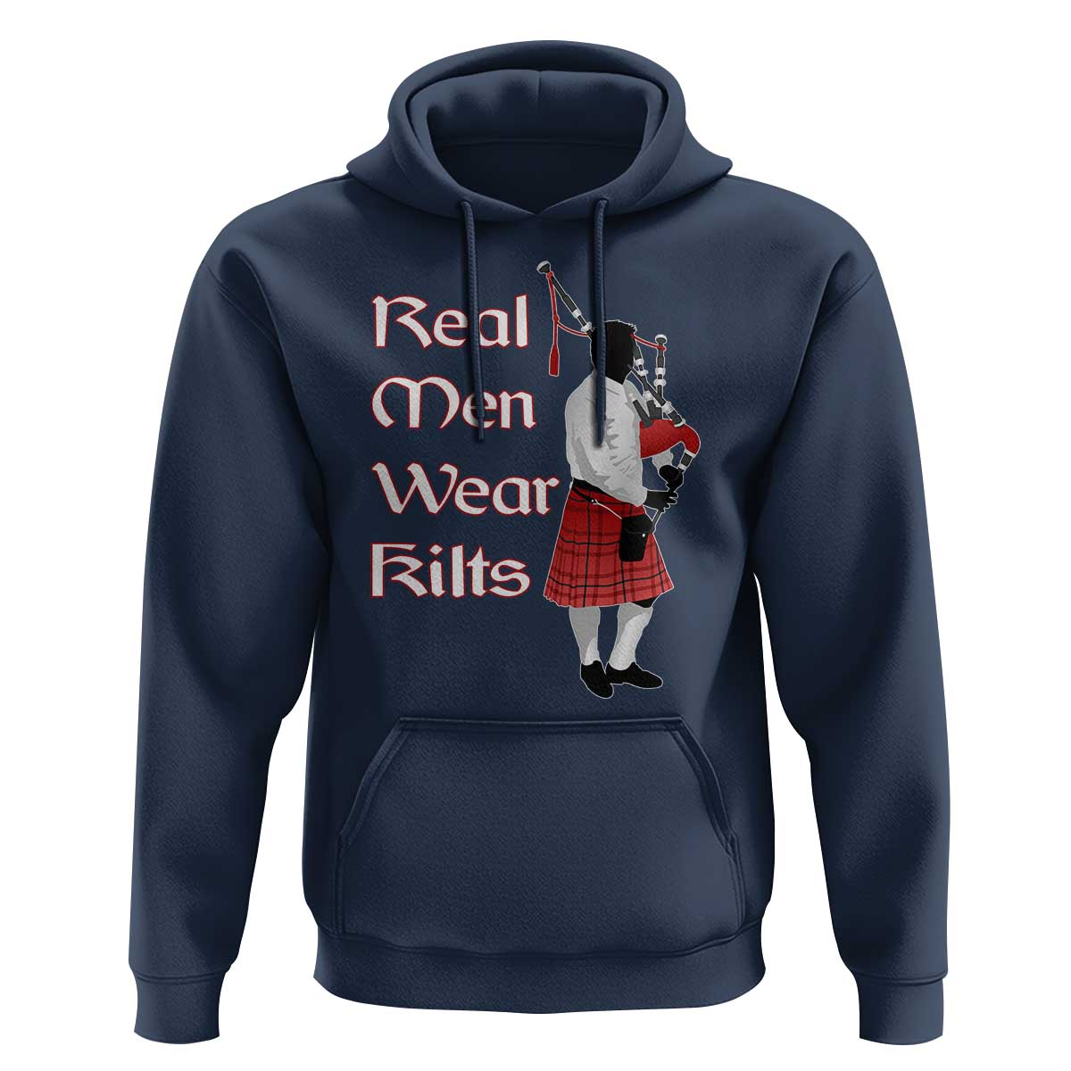 Funny Scottish Pride Hoodie Real Men Wear Kits Tartan Bagpipe
