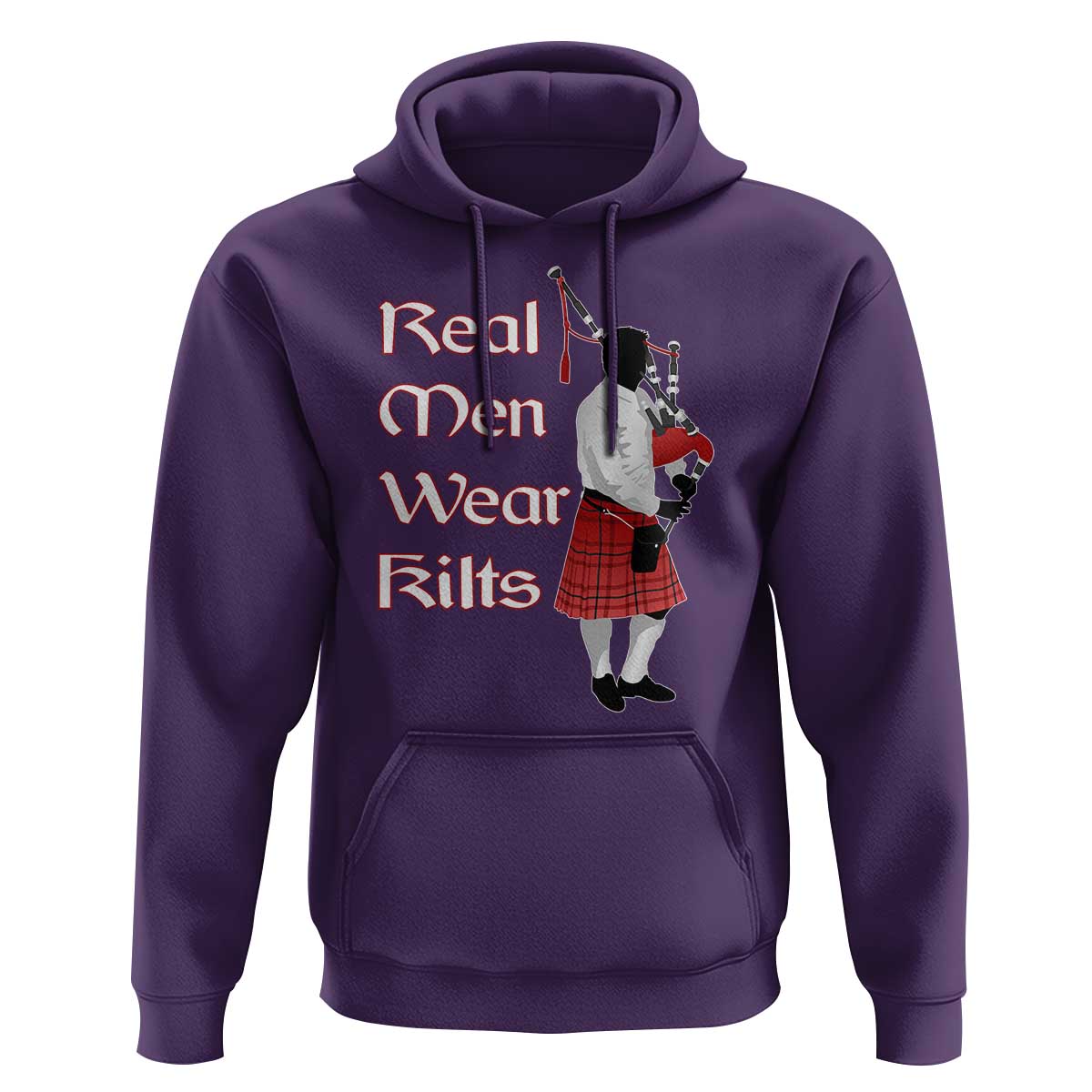 Funny Scottish Pride Hoodie Real Men Wear Kits Tartan Bagpipe