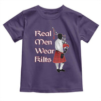 Funny Scottish Pride Toddler T Shirt Real Men Wear Kits Tartan Bagpipe