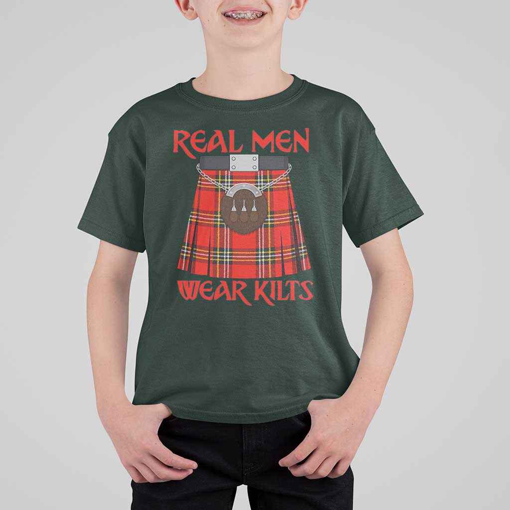 Funny Real Men Wear Kilts T Shirt For Kid Scottish Pride