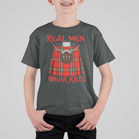 Funny Real Men Wear Kilts T Shirt For Kid Scottish Pride