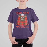 Funny Real Men Wear Kilts T Shirt For Kid Scottish Pride