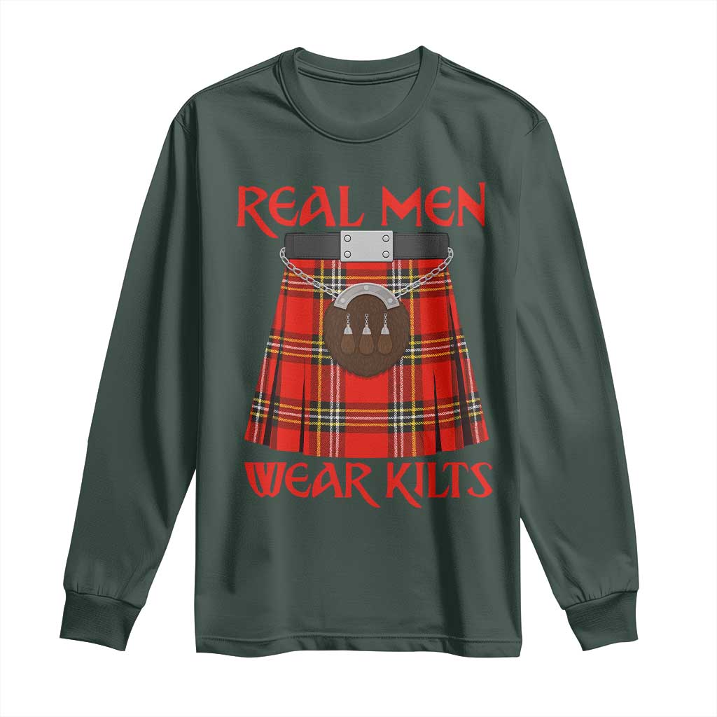 Funny Real Men Wear Kilts Long Sleeve Shirt Scottish Pride