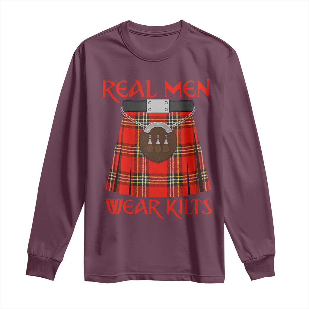 Funny Real Men Wear Kilts Long Sleeve Shirt Scottish Pride