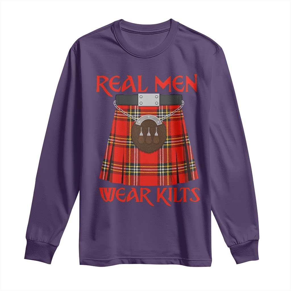 Funny Real Men Wear Kilts Long Sleeve Shirt Scottish Pride