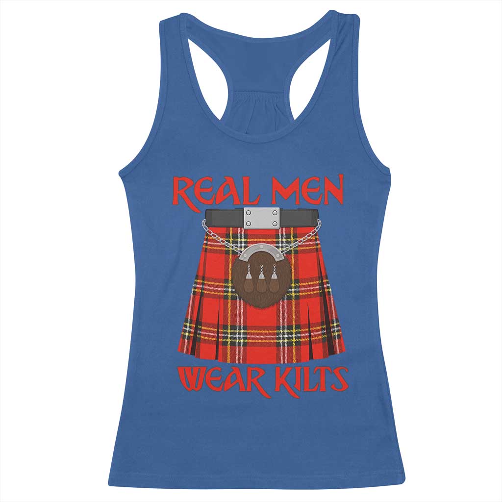 Funny Real Men Wear Kilts Racerback Tank Top Scottish Pride