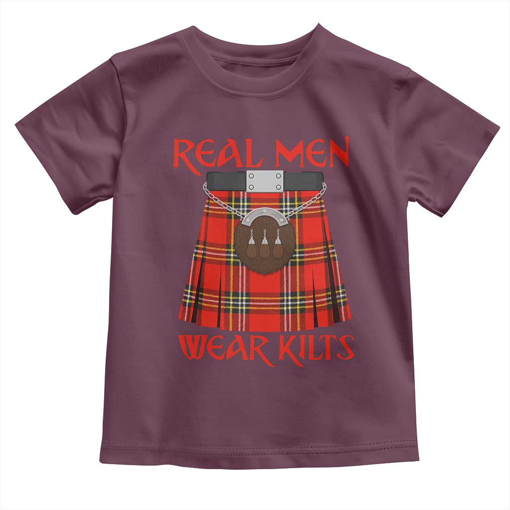 Funny Real Men Wear Kilts Toddler T Shirt Scottish Pride
