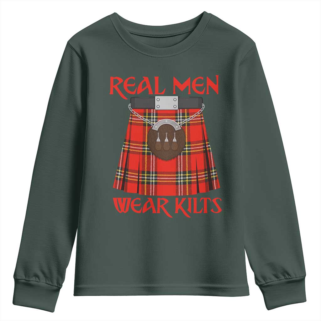 Funny Real Men Wear Kilts Youth Sweatshirt Scottish Pride
