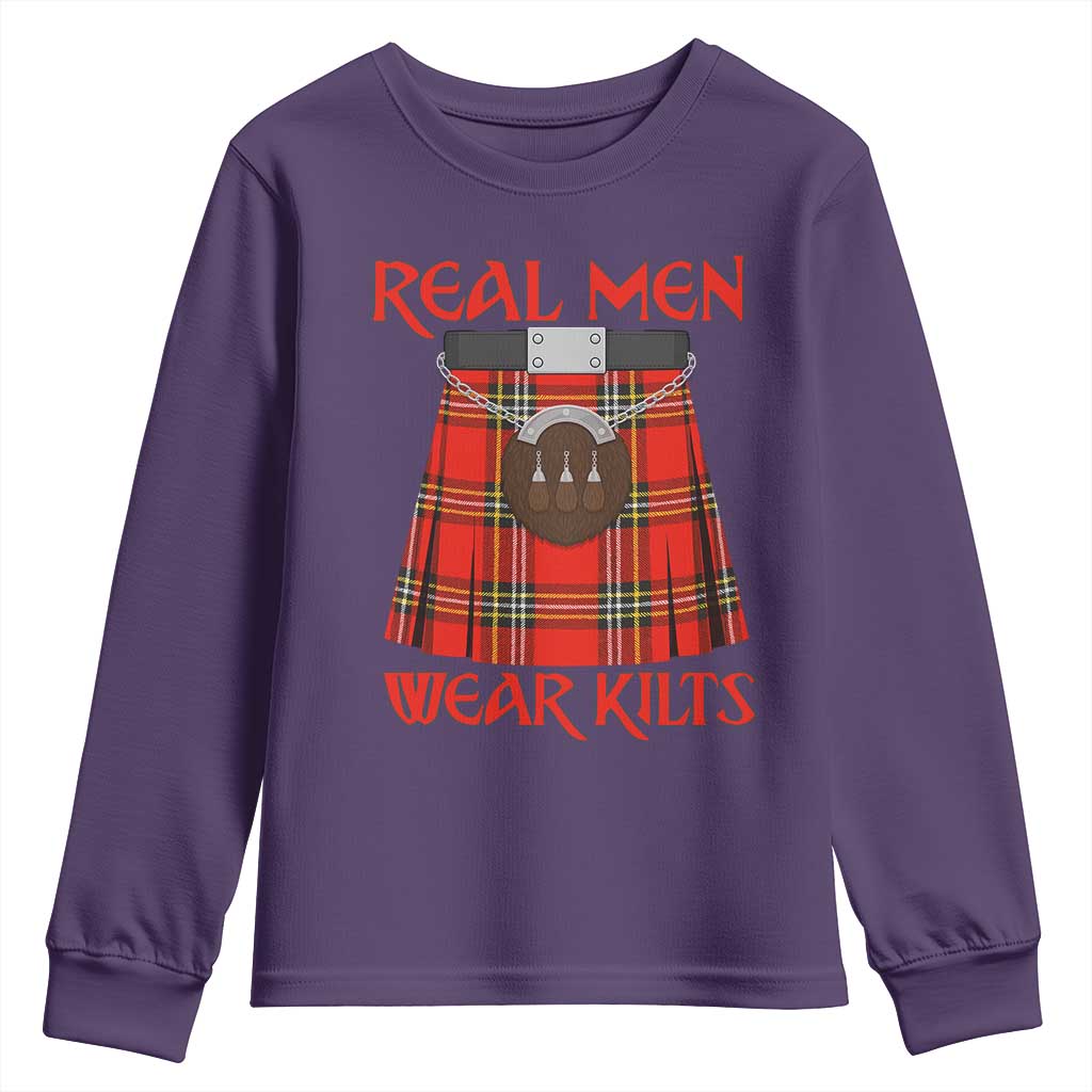Funny Real Men Wear Kilts Youth Sweatshirt Scottish Pride
