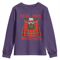 Funny Real Men Wear Kilts Youth Sweatshirt Scottish Pride