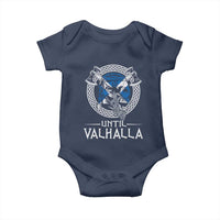 Funny Scottish Viking Baby Onesie Until Valhalla Vintage Scottish Flag Skull