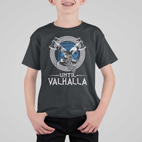 Funny Scottish Viking T Shirt For Kid Until Valhalla Vintage Scottish Flag Skull