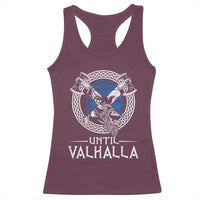 Funny Scottish Viking Racerback Tank Top Until Valhalla Vintage Scottish Flag Skull