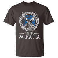 Funny Scottish Viking T Shirt Until Valhalla Vintage Scottish Flag Skull