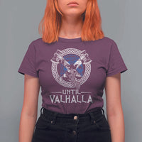 Funny Scottish Viking T Shirt For Women Until Valhalla Vintage Scottish Flag Skull