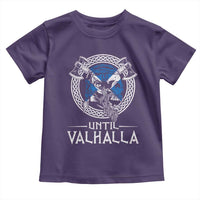 Funny Scottish Viking Toddler T Shirt Until Valhalla Vintage Scottish Flag Skull